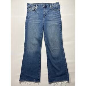 American Eagle Women's High Rise Kick Boot Crop Blue Jeans - 10 Reg (33x27)